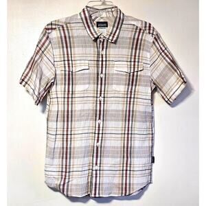 Patagonia Organic Cotton Steersman Short Sleeve Button Up Plaid Shirt Mens Sz M